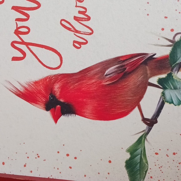 Framed cardinal in distressed wood/canvas print 16x12" (New) by valeri- Qvc - Picture 4 of 14